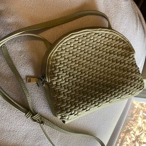 COPY - Antik Kraft green basket woven crossbody handbag purse